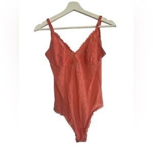Aerie lace Bodysuit coral Size Medium